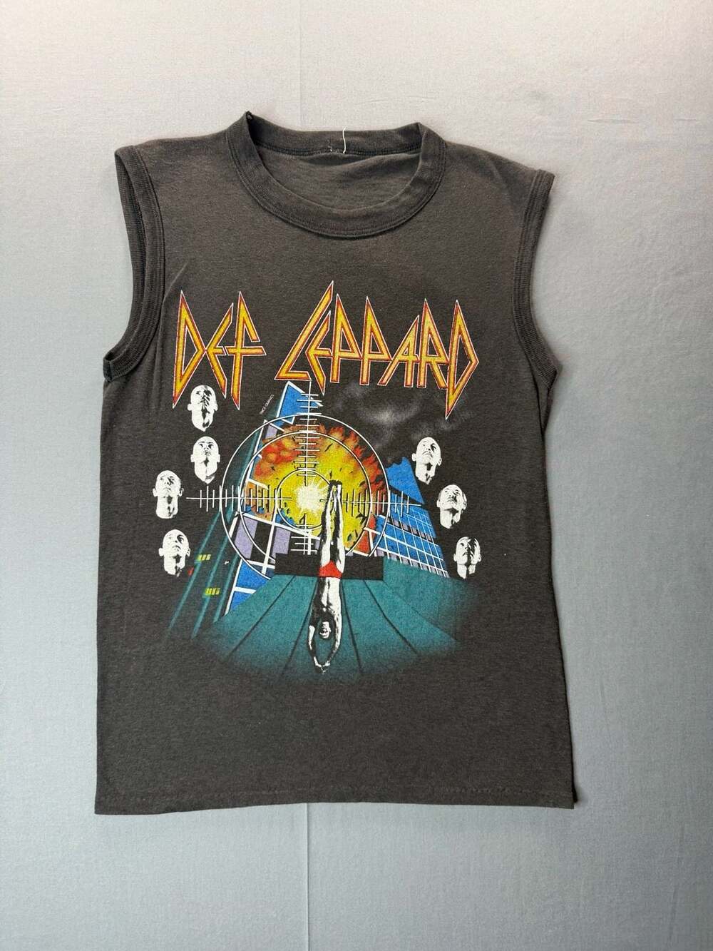 Rare Vintage 80’s Def Leppard Pyromania Tour Rock Brigade Sleeveless Band Tee S